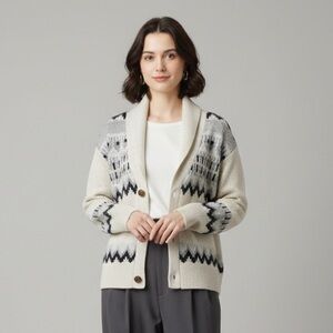 Frye Oatmeal Heather Combo Southwest Sweater Cardigan